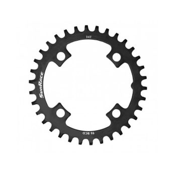   SunRace lánctányér CRMS Narrow Wide 4 furatos szimmetrikus fekete 38