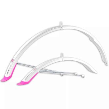   Simpla sárvédő szett trekking pálcás 28" fehér, pink végű