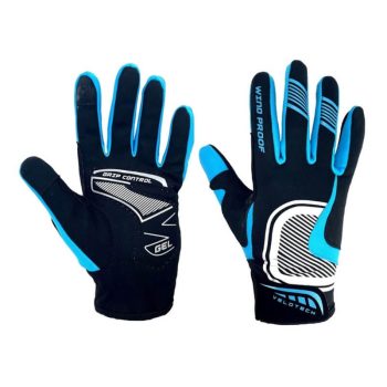 Velotech kesztyű hosszú Windproof Kék S/M