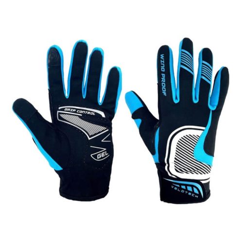 Velotech kesztyű hosszú Windproof Kék S/M