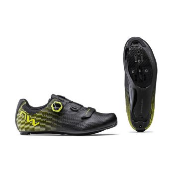   Northwave cipő Storm Carbon 2 országúti fekete-fluo sárga 43