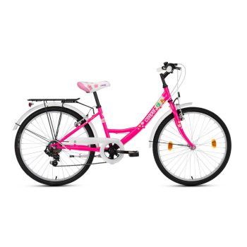 Csepel Flora 24" gyerek kerékpár neonpink