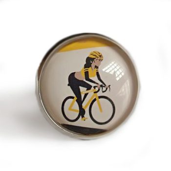   Kézzel készített kerékpáros gyűrű hölgyeknek sárga színben