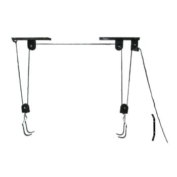 Kerékpár lift acél, fekete - mennyezeti kerékpár tartó