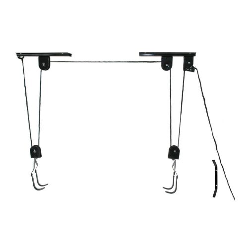 Kerékpár lift acél, fekete - mennyezeti kerékpár tartó