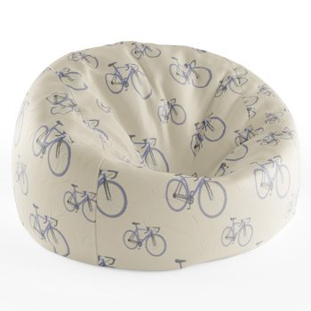 Babzsákfotel Krém színű Nagy Kerékpár Mintás