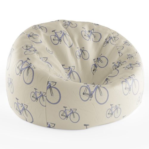 Babzsákfotel Krém színű Nagy Kerékpár Mintás
