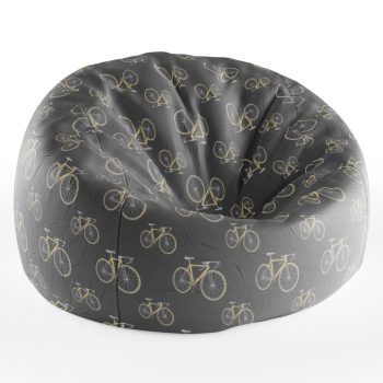 Babzsákfotel Fekete színű Kis Kerékpár Mintás