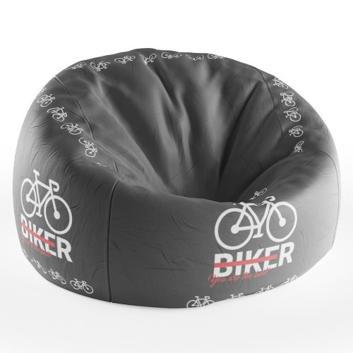Babzsákfotel Fekete színű BIKER You are the best! Mintás