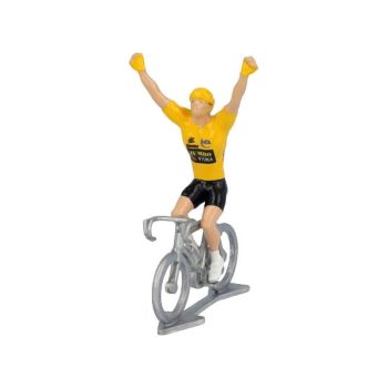  Miniatűr kerékpáros Sárga jersey győztes Jonas Vingegaard 2023 fém modell