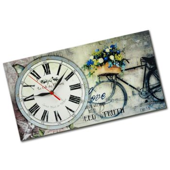 Kerékpáros, virágos falióra