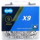 KMC X9 9 sebességes lánc 114 szem